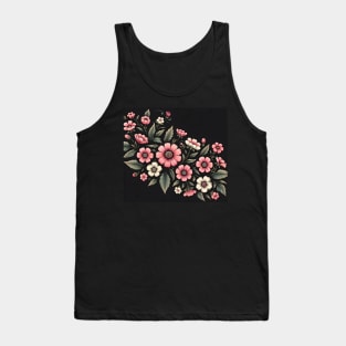 Pink Floral Illustration Tank Top